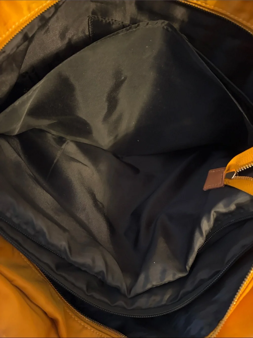Teacher Tote—Mustard Tote Bag with Brown Handles